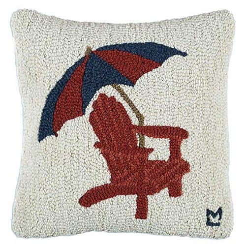 Chandler 4Corners 100% New Zealand Hooked Adirondack Chair Pillow 18 x 18