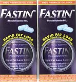 FASTIN PHENYLETHYLAMINE HCL 345MG TABLETS BY HI TECH PHARMACEUTICALS DIET ENERGY WEIGHT LOSS APPETITE SUPPRESSION PILLS (Pack of 2 Bottles)