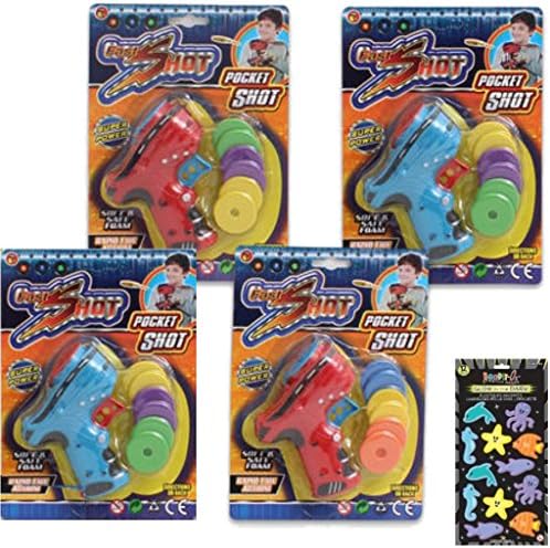 4 - Pack Super Power Foam Pocket Shot Set For Kids - 4 Super Power Foam Rapid Fire Pocket Shots (Softand Safe Foam)