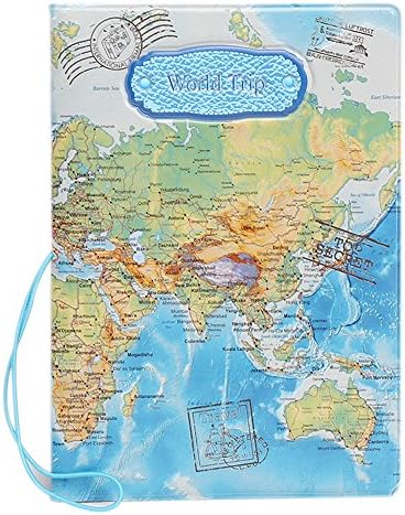 Topunion World Map Perspective Passport Holder Click to Open Expanded View World Map 3D Passport Cover (Blue)