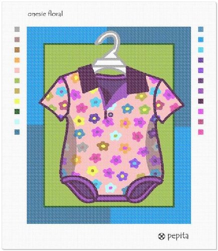 Onesie Floral Needlepoint Canvas