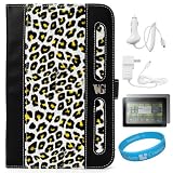 Black / Yellow Leopard Print Executive Leather Portfolio Case Cover with Elastic Zebra Print Hand Strap for Blackberry Playbook 7-inch Tablet Wifi (16GB, 32GB, 64GB) + Screen Protector + White Micro USB Car Charger + White Micro USB Home Charger + SumacLi Black / Yellow Leopard Print Executive Leather Portfolio Case Cover with Elastic Zebra Print Hand Strap for Blackberry Playbook 7-inch Tablet Wifi (16GB, 32GB, 64GB) + Screen Protector + White Micro USB Car Charger + White Micro USB Home Charger + SumacLi
