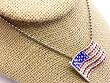 American Flag USA with Crystal Stones Necklace