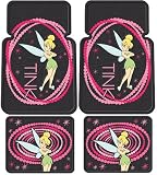 Tinkerbell Tink Optic Mix Pink Dot 4 Pc Floor Mat Set Plus Bonus Matching Decal