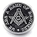KONOV Mens Stainless Steel Ring, Freemason Masonic, Black Silver