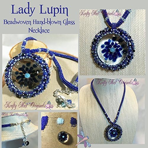 Lady Lupin - Handmade Beadwoven Necklace with Hand-Blown Glass by Up Novelty Glass