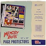 C-Line Memory Book 12 x 12 Inch Scrapbook Page Protectors, Clear Poly, Top Load, 50 Pages per Box (62227)