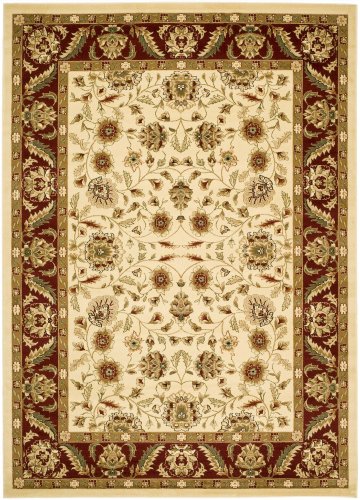 4' x 6' Rectangular Oscar Isberian Rugs Area Rug Ivory/Red Color Machine Made Turkey 
