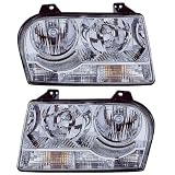 05-08 Chrysler 300 Headlights Headlamps Head Lights Lamps Pair Set by Aftermarket