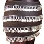 Belly Dance Coin Hip Scarf, Four Row Rectangle, Georgette Fashion Colors Available