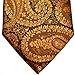 Retreez Paisley Art Pattern Woven Microfiber Men's Tie - Gold on Black