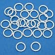 25 Sterling Silver Twisted Closed Jump Rings 19 Gauge 6mm