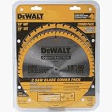 DEWALT DW3106P5 2 Blade 10-Inch 60-Tooth Crosscutting Saw Blade and 10-Inch 32-Tooth General Purpose Saw Blade Combo Pack