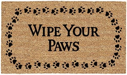 DeCoir 18" x 30" 'Wipe Your Paws' Coir Doormat