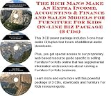 Indoor Furnitures item: The Rich Man's Make An Extra Income, Accounting & Finance and Sales Models for Furniture For Kids On-line Biz Package (3 CDs)