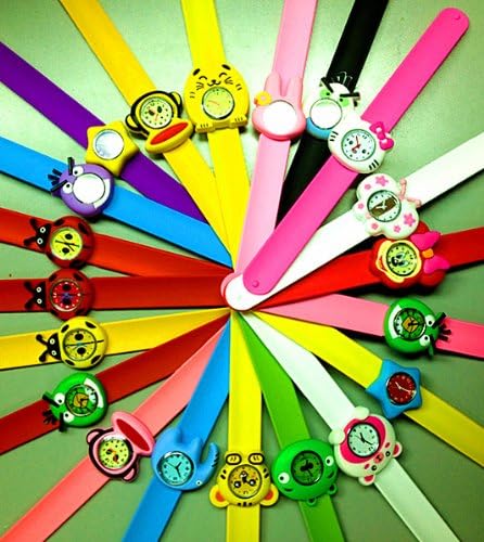 NEW! Cute 3D Cartoon Watch Kids Boy Girl Children's Rubber Snap-on Slap Cuff Watch Gifts Idea