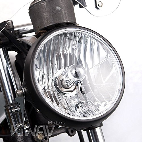 Sirius 7 inch round motorcycle headlight headlamp with black housing SAE compliant Halogen HB2 bulb 12V 55W 60W