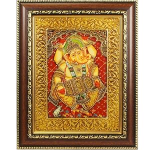 Hand Painted Dholak Ganesh Wall Hanging