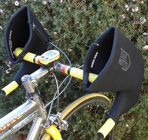 Bar Mitts Cold Weather Road Bicycle Handlebar Mittens fits Shimano Shifters with Externally Routed Shift Cables, Black, Large