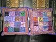 2 Applique Embroidery Patchwork Purple Toss Throw Pillow Cushion Covers