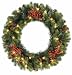 24" Pre-Lit LED Battery Operated Taylor Spruce Christmas Wreath - Clear Lights