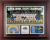 1999 St Louis Rams Framed Super Bowl XXXIV Team Photo with Stats