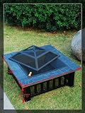 Outsunny Meta Fire Pit with Cover L2113