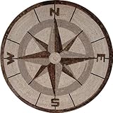 Marble Mosaic Medallion Stone Art Windrose Wall, 60
