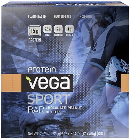 Vega Sport Protein Bar, Chocolate Peanut Butterÿ12 ea(Pack of 1)