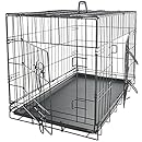 OxGord 24" Medium Dog Crate, Double-Doors Folding Metal w/ Divider &amp; Tray | 24" x 17" x 19" | 2016 Newly Designed Model