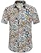 SSLR Men's Summer Casual Flower Short Sleeve Shirt