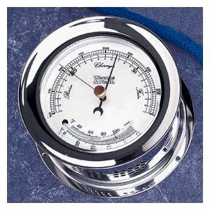 Weems and Plath Atlantis Collection Barometer and Thermometer Combination (Chrome) by