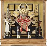 ガラスケース 入り 兜 飾り 20-506 徳川兜金仕立