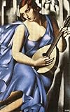IMAGE OF Hand Made Oil Reproduction - Tamara de Lempicka - 24 x 38 inches - la musician woman in blue with...