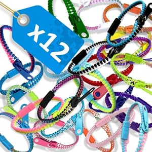 LOT 12 x Bracelet Fermeture Eclair Zip Zipper Electrolytique Multicolor Duo Transparent Rainbow Fashion Jewelry