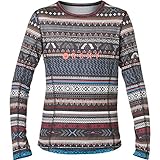 Roxy Big Girls' Glimmer Girl First Layer Top, Toluca Stripe Anthracite, 8