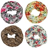 SCHLAUCHSCHAL MIT VERSCHIEDENEN PRINTS IN VIELEN FARBEN DAMEN - BLUMEN STERNE LEO SCHMETTERLING