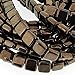 CzechMate 6mm Square Glass Czech Two Hole Tile Bead - Dark Bronze