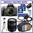 Sony Alpha A380 Digital SLR (DSLR-A380L) w/ 18-55mm Standard Zoom Lens + Sony (SAL-18250) Alpha DT 18-250mm f/3.5-6.3 Zoom Lens + Two (2) Transcend 8GB SDHC + .48x Wide Angle Panoramic HD Series Fisheye w/ Marco + Willoughbys Two (2) 55mm UV Protective Starter Kit