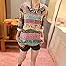 Shouhengda Fashion Women 3/4 Sleeve Vintage Floral Printed Top Shirts