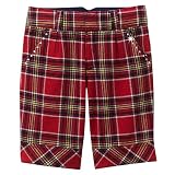 Girls' Cherokee Plaid Bermuda Shorts - Red