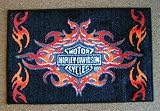 Harley Davidson Flames Throw Indoor Outdoor Rug