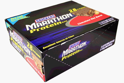 Snickers Marathon Protein Bar<br>Chocolate Nut Burst 12 Bars by Mars