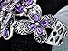 Alilang Silvery Tone Shine Amethyst Clear Crystal Rhinestones Butterfly Insect Cuff Bangle Bracelet