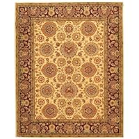 Legacy Handmade Wool and Silk Rug Beige Burgundy 8' 6 x 11' 6 Area Rug