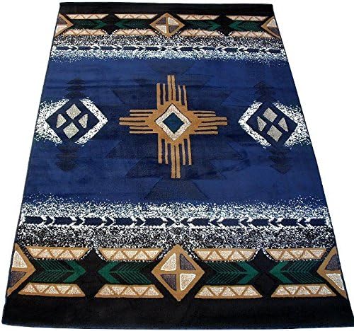 Click to view larger image Have one to sell? Sell now Details about Arizona Southwestern Apache Navy Blue 6x8 Area Rug Carpet Actual Size 5'2 x 7'2