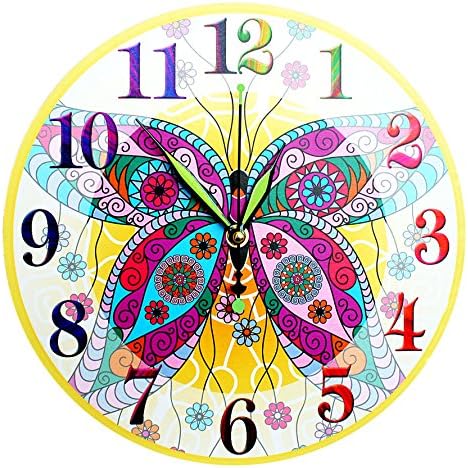 Wall Clock - 'Mosaic Butterfly' (11")