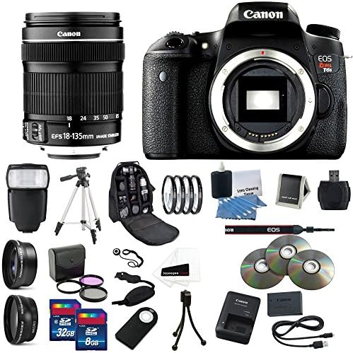 Canon EOS Rebel T6s Digital SLR with EF-S 18-135mm IS STM Lens - Wi-Fi Enabled Complete Mega Kit Ultimate Professional Camera Accessory Bundle