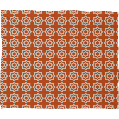 DENY Designs Khristian a Howell Moroccan Mirage Orange Fleece Throw Blanket, 60-Inch by 50-Inch