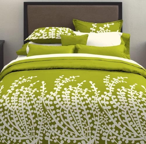 City Scene, Branches Collection, 7-Piece Full Comforter Set, Green